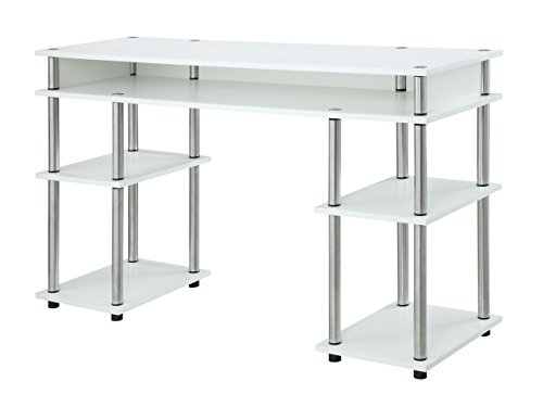 Product Cover Convenience Concepts Modern No Tools Student Desk, White