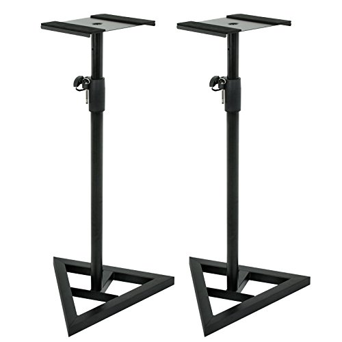 Product Cover ZENY Pair of Studio Monitor Speaker Stands Height Adjustable Concert Band DJ Studio Floor Stands w/Stable Triangle Base, Black