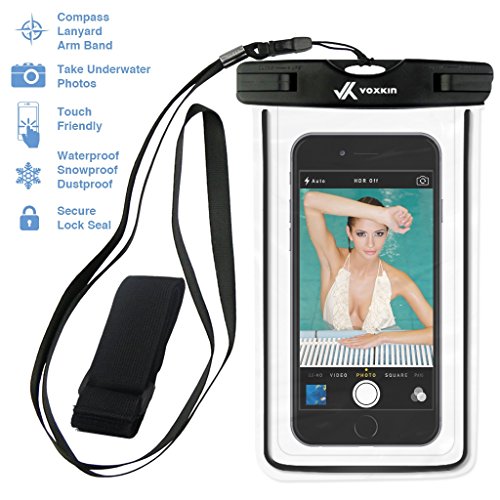 Product Cover [ Premium Quality ] Universal Waterproof Phone Holder with ARM Band & Lanyard - Best Grade Water Proof, Dustproof, Snowproof & Shockproof Pouch Bag Case for Apple iPhone, Android and All Smartphone