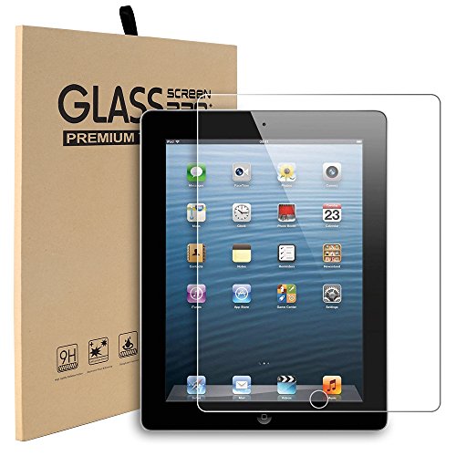 Product Cover iPad 2 3 4 Glass Screen Protector, Abestbox 9H HD Premium Tempered Glass for Apple iPad2 / iPad3 / iPad4, [0.26mm Thickness], 99.9% Light Transmission, Most Durable