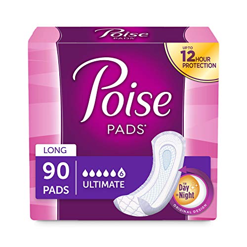 Product Cover Poise Incontinence Pads, Original Design, Ultimate Absorbency, Long, 90 Count (Packaging May Vary)