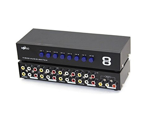 Product Cover E-SDS 8-Way AV Switch RCA Switcher 8 In 1 Out Composite Video L/R Audio Selector Box for DVD STB Game Consoles CV0235