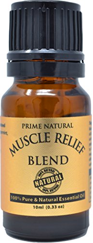Product Cover Prime Natural Muscle Relief Essential Oil Blend 10ml - Natural Pure Undiluted Therapeutic Grade for Aromatherapy Massage - Relieves Muscle Pain, Spasms, Stiffness, Backache, Sprained Sore Muscle