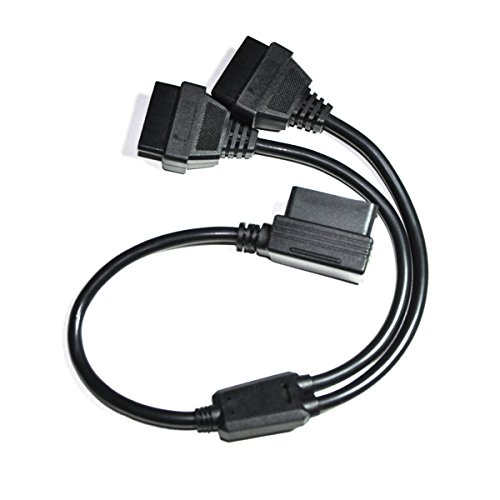 Product Cover 16 pin OBD2 OBDII Diagnostic Extender Splitter Extension Cable Male to Dual Female Y Cable