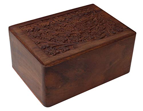 Product Cover Tree of Life Hand-Carved Rosewood Urn Box - Medium