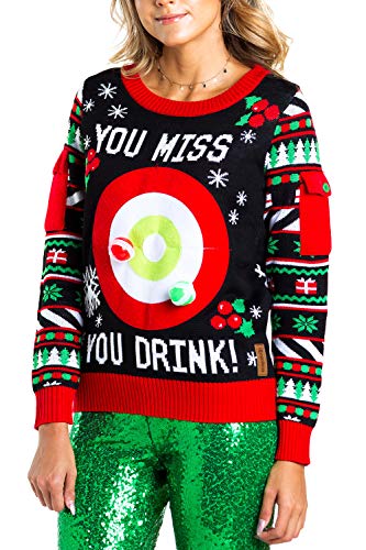 Product Cover Women's Drinking Game Ugly Christmas Sweater - Funny Christmas Sweater