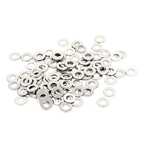 Product Cover uxcell M3x6mmx0.5mm Stainless Steel Round Flat Washer for Bolt Screw 100Pcs