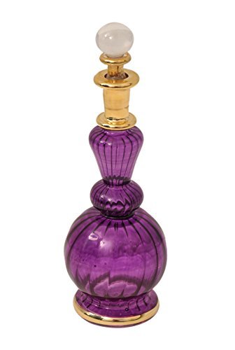 Product Cover Egyptian perfume bottles single large hand Blown Decorative Pyrex Glass Vial Height inch 5.75 inch ( 15 cm ) by CraftsOfEgypt by CraftsOfEgypt
