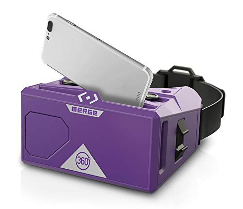 Product Cover Merge VR Headset - Augmented Reality and Virtual Reality Headset, Play Educational Games and watch 360 Degree Videos, STEM Tool for Classroom and Home, Works with iPhone and Android (Pulsar Purple)
