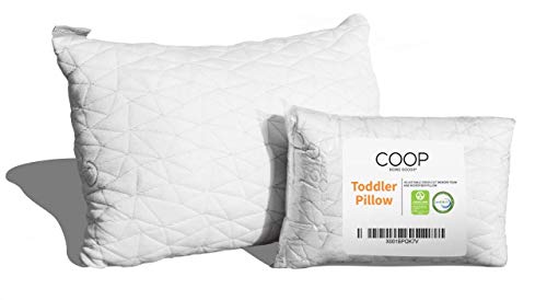 Product Cover Coop Home Goods - Toddler Pillow (14x19) - Hypoallergenic Cross-Cut Memory Foam - Soft Touch Lulltra Washable Cover from Bamboo Derived Rayon - CertiPUR-US/GREENGUARD Gold Certified