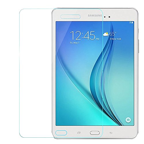 Product Cover KIQ Galaxy Tab A 8.0 T350 (2015 Release) Tempered Glass Screen Protector 0.30mm 9H case-Friendly self-adhere Easy to Install with Cleaner Cloth for Samsung Galaxy Tab A 8-inch SM-T350