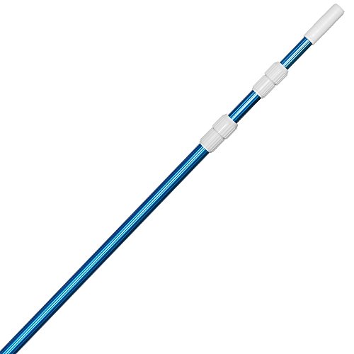 Product Cover Aquatix Pro Swimming Pool Pole, 4 to 12 Feet, Professional Aluminium Telescopic Pole, Best for Skimmer Nets, Vacuum Heads and Brushes, Strong Grip & Lock, Ribbed Finish, 1.1mm Commercial Thickness
