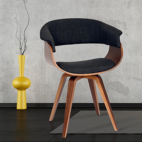 Product Cover Armen Living Summer Chair in Charcoal Fabric and Walnut Wood Finish