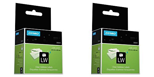 Product Cover DYMO 30254 LabelWriter Self-Adhesive Address Labels, 1 1/8- by 3 1/2-inch, Clear, Roll of 130, 2 Packs