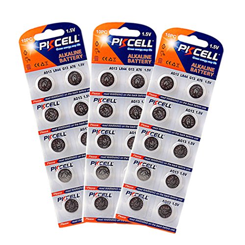 Product Cover PKCELL LR44 1.5V Alkaline Battery A76 (3 pack of 10 ,total 30pcs)