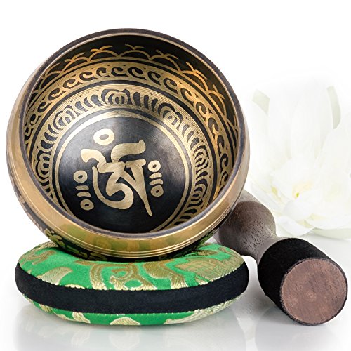 Product Cover Silent Mind ~ Tibetan Singing Bowl Set ~ Balance & Harmony Design ~ With Dual Surface Mallet and Silk Cushion ~ Promotes Peace, Chakra Healing, and Mindfulness ~ Exquisite Gift