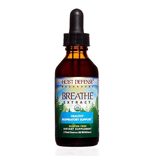 Product Cover Host Defense - Breathe Multi Mushroom Extract, Support for Energy, Easy Respiration, and Immunity in The Lungs, Non-GMO, Vegan, Organic, 60 Servings (2 Ounces)