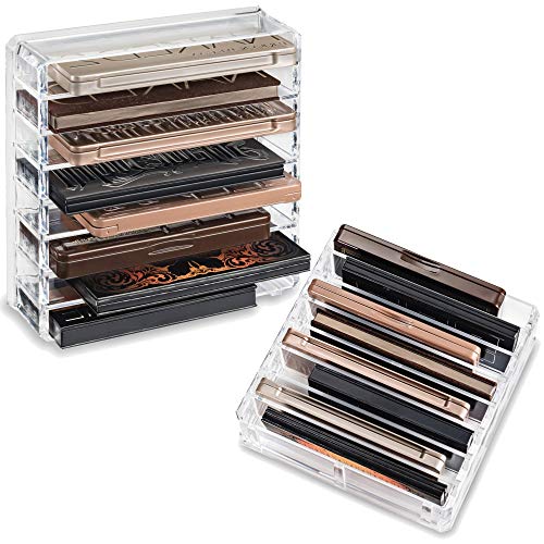 Product Cover byAlegory Acrylic Medium Eyeshadow Palette Makeup Organizer W/ Removable Dividers Designed To Stand & Lay Flat | 8 Space Organization Container Storage - Fits Standard Size Palettes - Clear