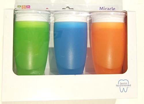 Product Cover Munchkin Miracle 360 BPA Free Sippy Cup 10 ounce, 3 Count (Green Blue Orange)