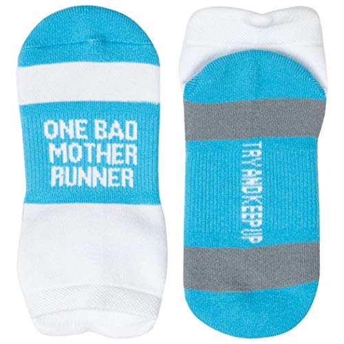 Product Cover Inspirational Athletic Running Socks | Women's Woven Low Cut | Mother Runner | Blue
