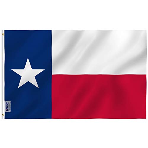 Product Cover ANLEY Fly Breeze 3x5 Foot Texas State Flag - Vivid Color and UV Fade Resistant - Canvas Header and Double Stitched - Texas State Flags Polyester with Brass Grommets 3 X 5 Ft