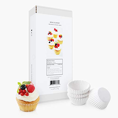 Product Cover White Paper Baking Cups for Mini Muffin Pan Liners/Mini Cupcake Liners (1000 pc)