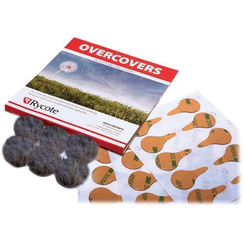 Product Cover Rycote 6x Fur Discs Overcovers with 30x Adhesive Stickies for Lavalier Mics, Gray