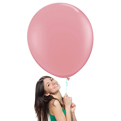 Product Cover 36 Inch (3 ft) Giant Jumbo Latex Balloons (Premium Helium Quality), Pack of 6, Regular Shape - Light Hot Pink, for Photo Shoot/Birthday/Wedding Party/Festival/Event/Carnival