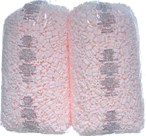 Product Cover Bubblefast! Brand 7 cu ft Pink Anti Static Packing Peanuts Popcorn - (Two 3.5 cu ft Bags)