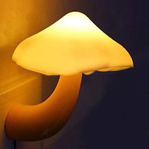 Product Cover ESUPPORT Mushroom-Shaped Energy Saving Sensor LED Night Light with Plug Yellow(Average Life Expectancy 50000h)