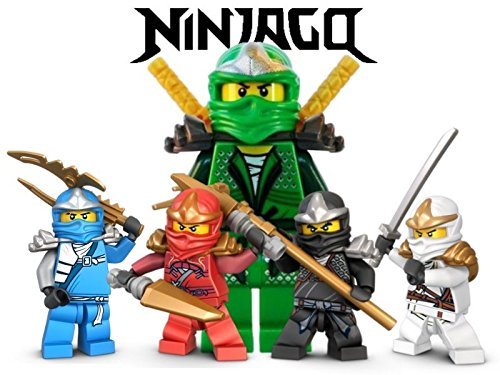 Product Cover Ninjago Lego Fighting Warriors 1/4 Sheet Edible Photo Birthday Cake Topper Frosting Sheet Personalized Party