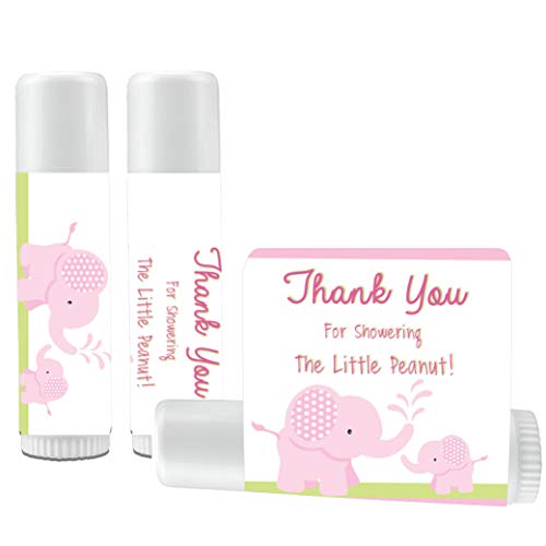 Product Cover 12 Elephant Baby Shower Lip Balms - Girl Baby Shower Favors - Elephant Shower Favors - Pink Elephant Favors