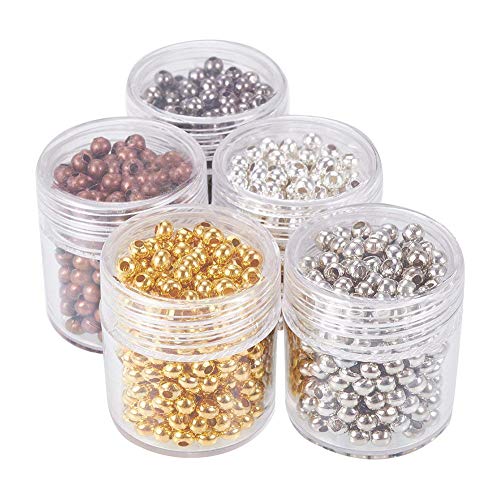 Product Cover Pandahall 5 Box 3mm Mixed Color Iron Round Spacer Beads (about 270pcs)