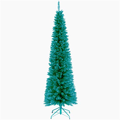 Product Cover National Tree 6 Foot Turquoise Tinsel Tree with Metal Stand (TT33-714-60)