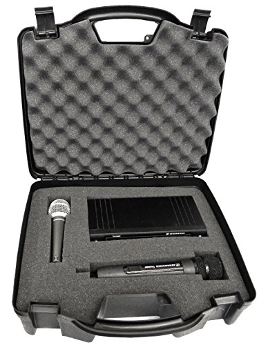Product Cover STUDIOCASE Wireless Microphone System Hard Case w/ Foam - Fits Sennheiser , Shure , Audio-Technica , Nady , VocoPro , AKG With Receiver , Body Transmitter , UHF Headset , Lavalier and Handheld Mics