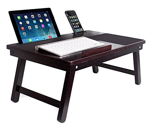 Product Cover Sofia + Sam Multi Tasking Laptop Bed Tray (Walnut) | Supports Laptops Up To 18 Inches