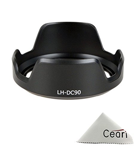 Product Cover CEARI Dedicated Petal Replacement LH-DC90 Bayonet Lens Hood for Canon PowerShot SX60 HS Digital Camera + CEARI Microfiber Clean Cloth