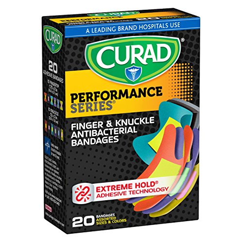 Product Cover Curad Performance Series Fingertip and Knuckle Extreme Hold Fabric Bandages 20 Count