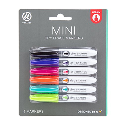 Product Cover U Brands Low Odor Mini Dry Erase Markers, Medium Point, Assorted Colors, 6-Count