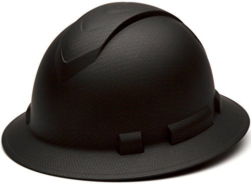 Product Cover Pyramex Ridgeline Full Brim Hard Hat, 4-Point Ratchet Suspension, Matte Black Graphite Pattern
