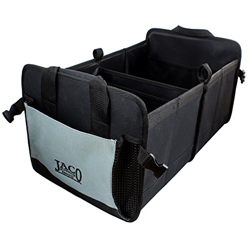Product Cover JACO CargoPro Trunk Organizer for Car, Truck, and SUV - Super Heavy Duty Collapsible Nonslip Vehicle Storage Container (Black/Grey)
