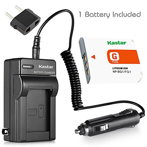 Product Cover Kastar NP-BG1 Battery (1-Pack) and Charger Kit for Sony NP-FG1, BC-CSG and Sony Cyber-Shot DSC-H50, Cyber-Shot DSC-H10, Cyber-Shot DSC-W120, Cyber-Shot DSC-W170, Cyber-Shot DSC-W300 Digital Cameras