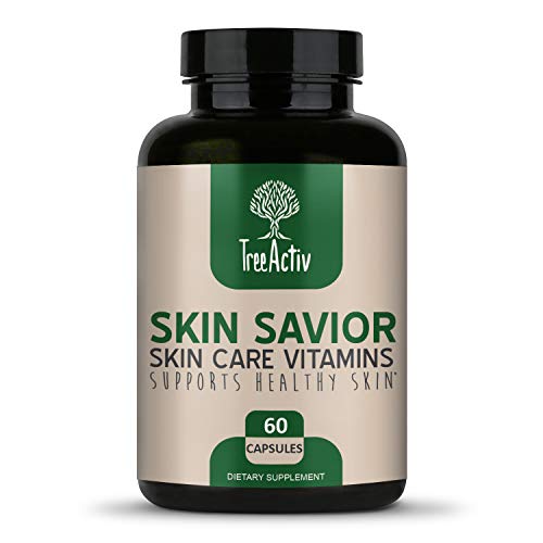 Product Cover TreeActiv Skin Savior (60 Capsules / 30 Days), Acne Care Vitamins, Minerals, and Herbs Clinically Proven to Reduce Visible Blemishes, Nicotinamide, Folic Acid, Pyridoxine, Milk Thistle, Selenium, Zinc