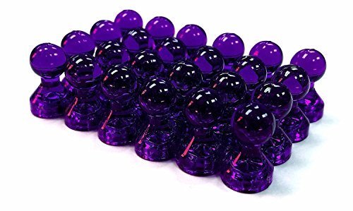 Product Cover 24 Purple Magnetic Push Pins - Perfect for Fridge Magnets, Whiteboards, and Maps (Purple)