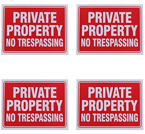 Product Cover 8 Private Property no Trespassing Sign 9 x 12 Inch