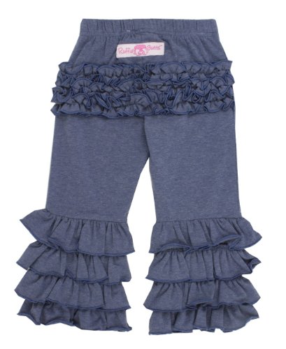 Product Cover RuffleButts Baby/Toddler Girls Faux Denim Stretchy Flare Pants w/Ruffles