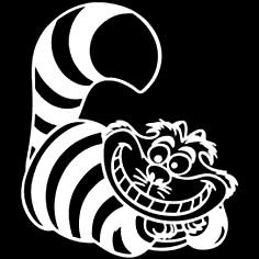Product Cover Alice In Wonderland Cheshire Cat WHITE Vinyl Car/Laptop/Window/Wall Decal