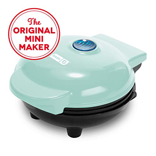 Product Cover Dash DMS001AQ Mini Maker Electric Round Griddle for Individual Pancakes, Cookies, Eggs & other on the go Breakfast, Lunch & Snacks with Indicator Light + Included Recipe Book - Aqua