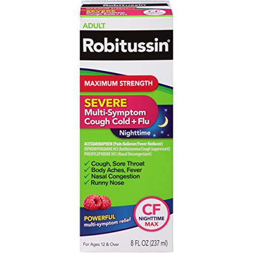 Product Cover Robitussin Severe CF (8 fl. oz. Bottle) Maximum Strength Cough, Cold, Flu Nighttime Medicine