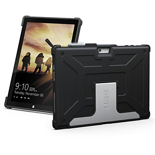 Product Cover URBAN ARMOR GEAR UAG Microsoft Surface Pro 6/Surface Pro 5th Gen (2017)/Surface Pro 4 Feather-Light Rugged [Black] Aluminum Stand Military Drop Tested Case, Also Compatible with Surface Pro 7